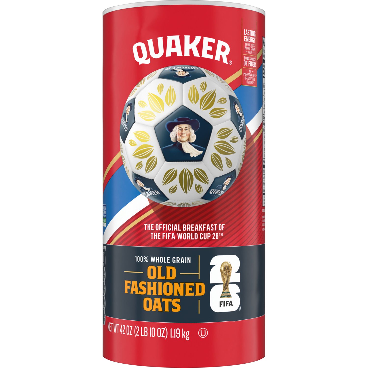 Quaker Old Fashioned Whole Grain Oats, 42 oz Canister